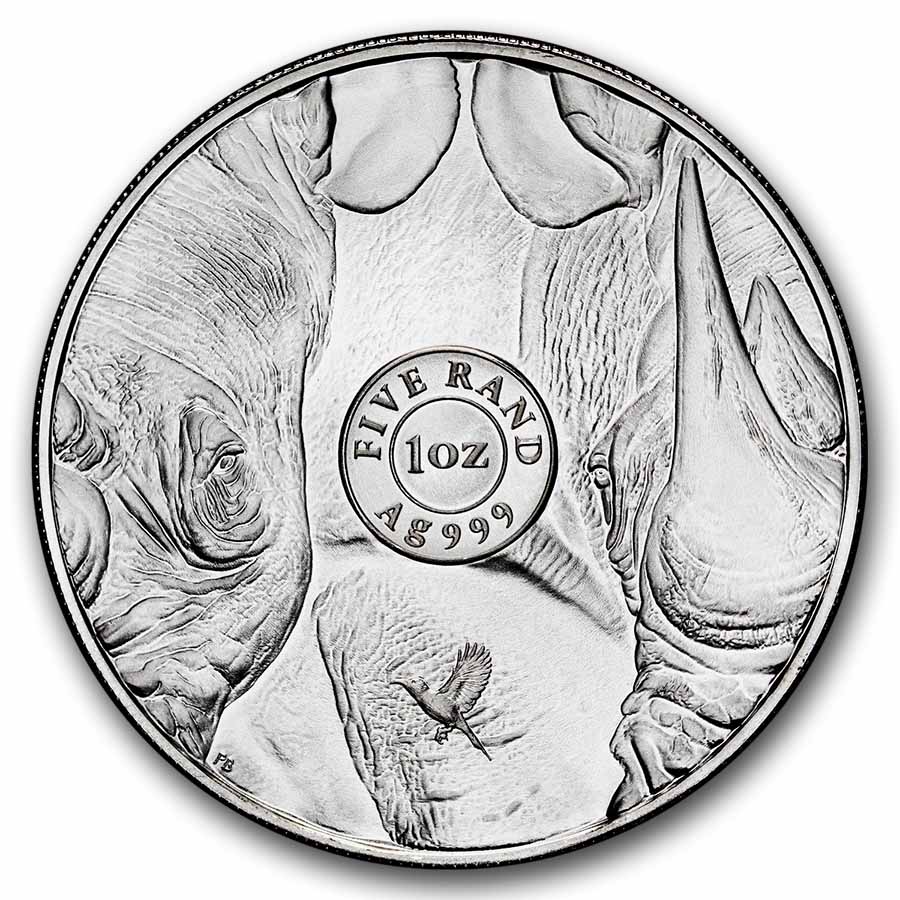 2025 South Africa 1 oz Silver Big Five Rhino BU (In Blister Pack